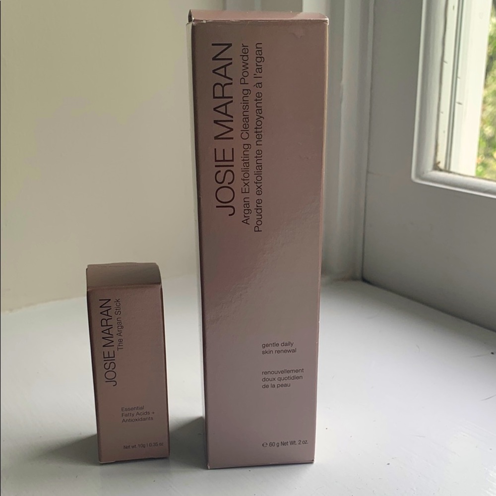 Josie Maran Cleansing Powder and Argan Stick Set. New!